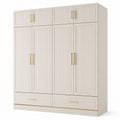 Armoire en bois MDF avec poignées dorées 240x60x240 cm